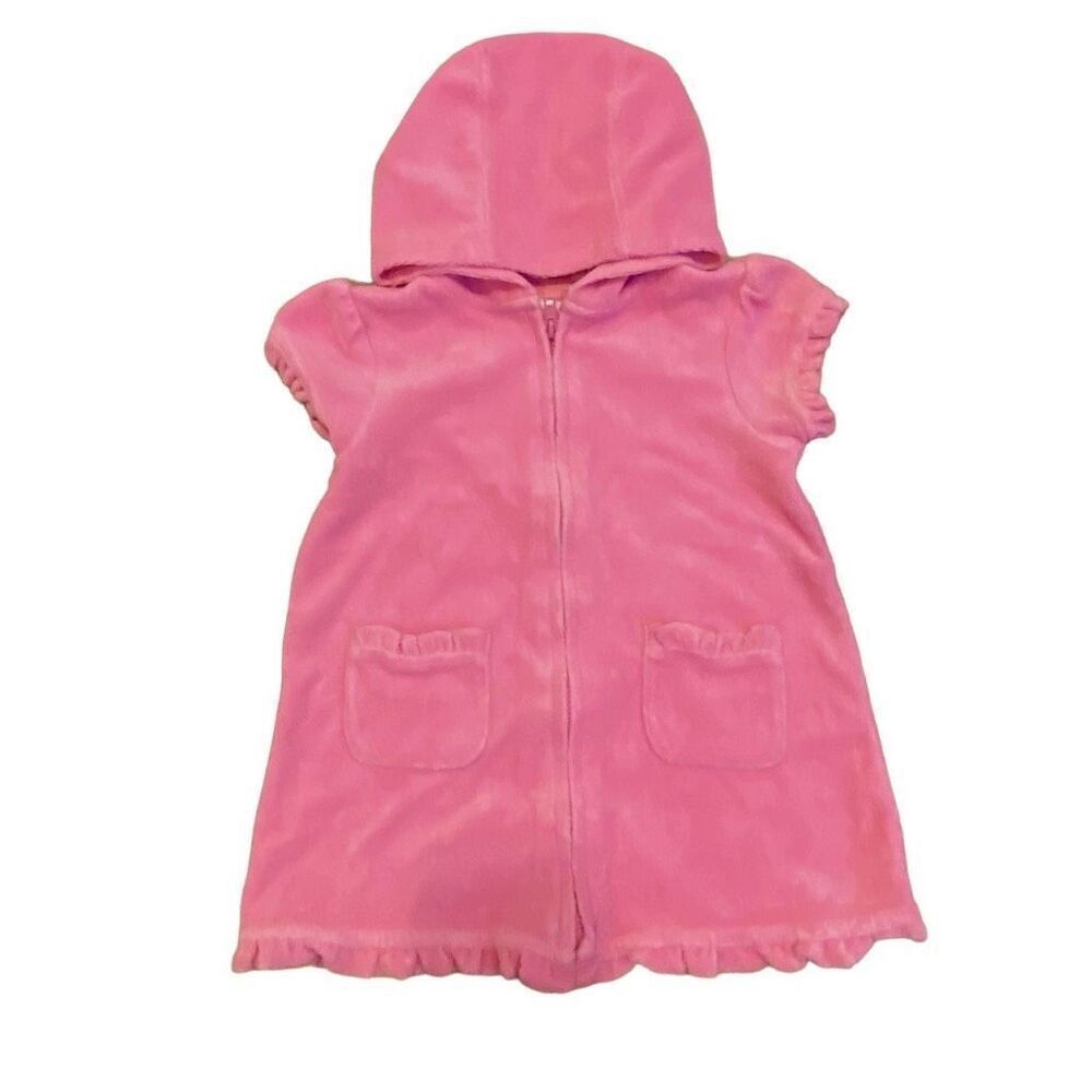 Cuddle Bear Swimsuit Cover Up Pink Terry Cloth Hooded Zip Front Size 12 Months